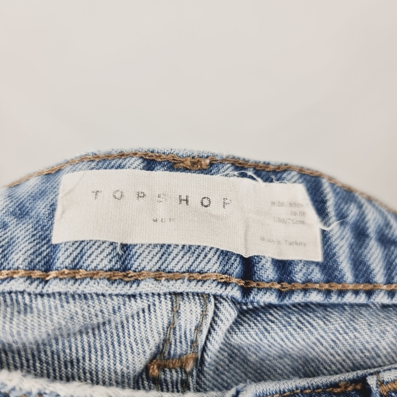 Topshop Blue Denim Mom Trousers Jeans Sz 26 Zip Pockets - Picture 3 of 4